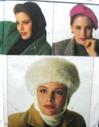 7733 SIMPLICITY FURRY TIED HAT, BERET ,HOOD, HEADBAND PATTERN UNCUT